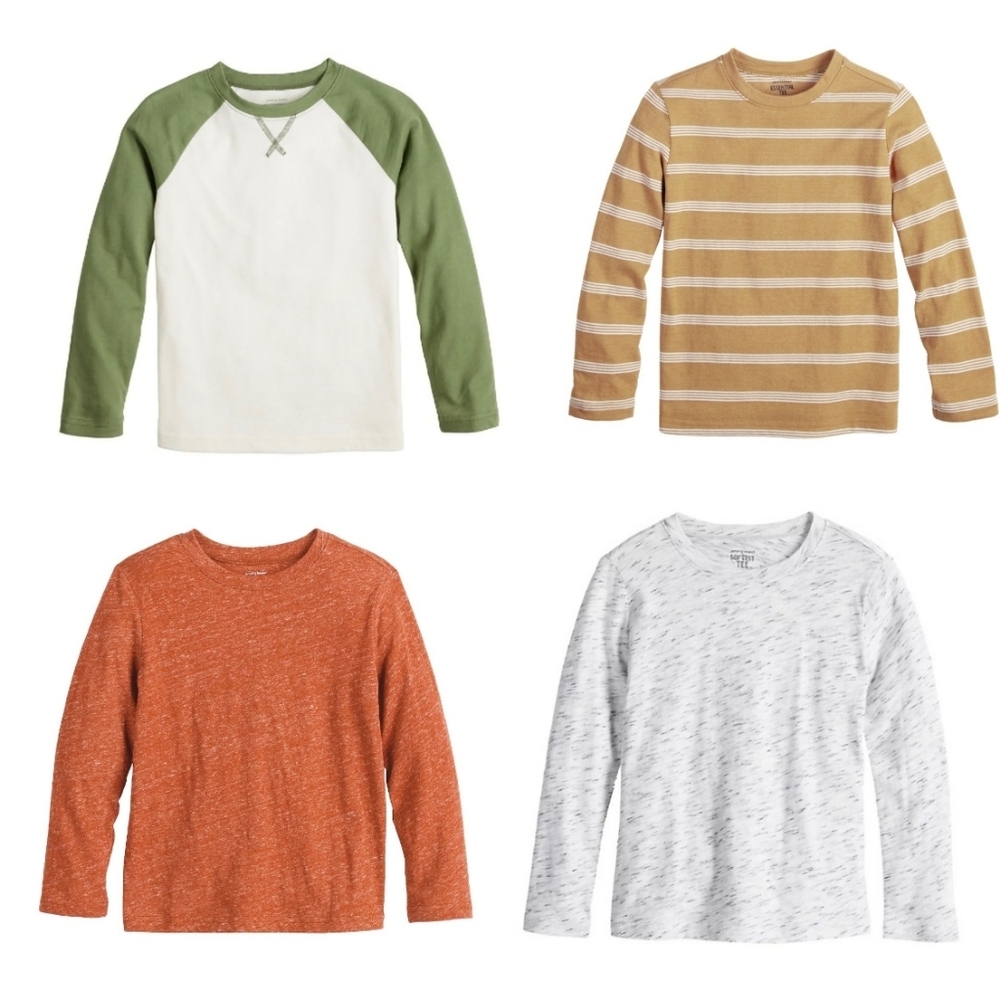 Bundle Lot New Boys Jumping Beans Long Sleeve Shirts Size 4